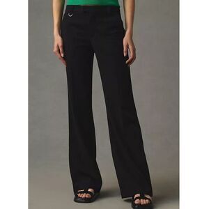 READ Anthropologie Low Rise Ankle Zip Wide Leg Pants Black Size 0 Stretch